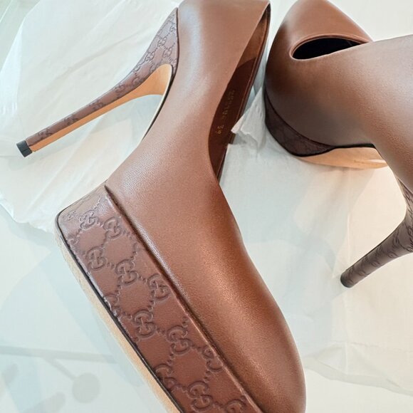 Gucci plataform High heels Leather Size 39, Like New - Picture 5 of 9